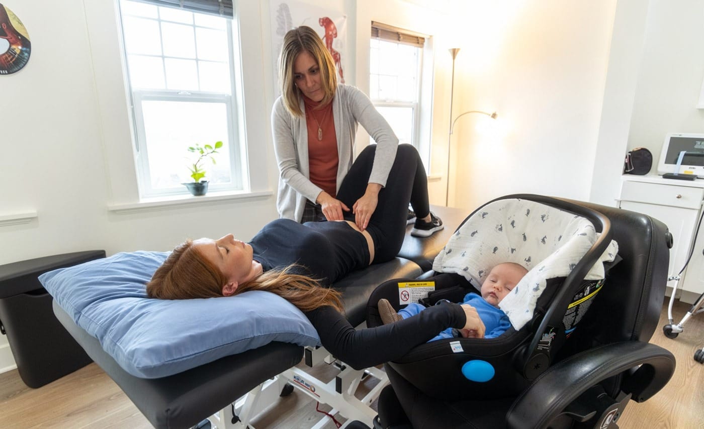 Physical therapist providing pelvic floor rehabilitation in Hinsdale